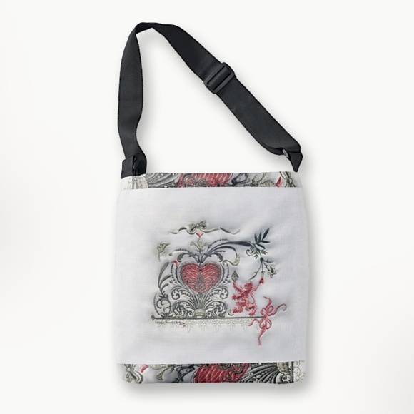 Green & White English Garden Crossbody Tote Bag - Picture 3 of 7